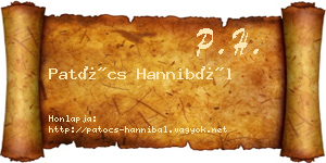 Patócs Hannibál névjegykártya